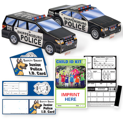 Paper Police Vehicles & ID Kits