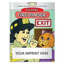 Coloring Book - Escaping Fire Danger  firefighting, fire safety product, fire prevention, fire safety coloring book, fire prevention coloring book, fire safety activity book, fire prevention activity book
