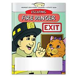 Stock Coloring Book - Escaping Fire Danger firefighting, fire safety product, fire prevention product, firefighting coloring book, firefighting activity book, fire safety coloring book, fire safety activity book, fire prevention coloring book, fire prevention activity book