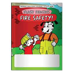 Stock Coloring Book - Flash Teaches Fire Safety! firefighting, fire safety product, fire prevention product, firefighting coloring book, firefighting activity book, fire safety coloring book, fire safety activity book, fire prevention coloring book, fire prevention activity book