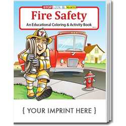 Custom Imprinted Coloring Book - Fire Safety Children, educational, coloring, activity, book, safety