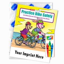 Custom Imprinted Coloring Book Fun Pack - Practice Bike Safety 