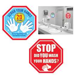 Hand Washing Removable Clings wash your hands, Covid-19, colds, be smart