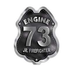 Imprinted Black&Silver Engine Number Sticker Badge firefighting, fire safety product, fire prevention, plastic fire badge, firefighting badge, custom badge, custom firefighter badge