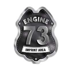 Imprinted Black&Silver Engine Number/Text Sticker Badge firefighting, fire safety product, fire prevention, plastic fire badge, firefighting badge, custom badge, custom firefighter badge, engine number badge