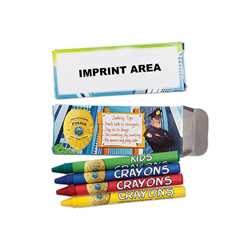 Police Non-Toxic Crayons w/ Imprinted Box 