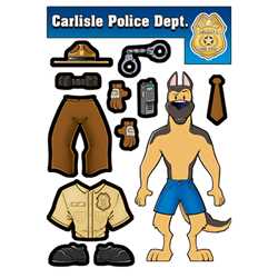 Police Dog Peel N Place Police, safety product, educational, peel n place, peel and place, police dog, police dog peel n place, custom, imprinted