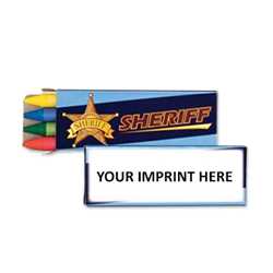 Sheriff Non-Toxic Crayons w/ Imprinted Box 