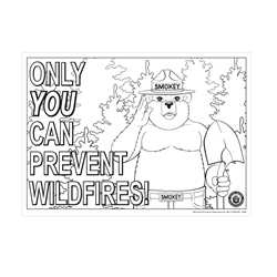 Smokey Bear Color-me Poster firefighting, fire safety product, fire prevention, smokey, smokey bear, color me, color me poster, card stock, poster, smokey color me, smokey poster, color