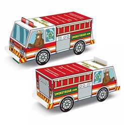 Smokey Bear Paper Fire Truck firefighting, fire safety product, fire prevention, smokey, smokey bear, full color, paper fire truck, paper vehicle,  full color paper truck