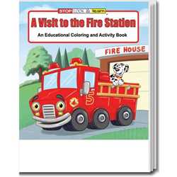 Stock Coloring Book - A Visit to the Fire Station firefighting, fire safety product, fire prevention product, firefighting coloring book, firefighting activity book, fire safety coloring book, fire safety activity book, fire prevention coloring book, fire prevention activity book