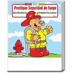 Stock Coloring Book - Practice Fire Safety - Spanish Version firefighting, fire safety product, fire prevention product, firefighting coloring book, firefighting activity book, fire safety coloring book, fire safety activity book, fire prevention coloring book, fire prevention activity book