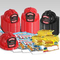 Stock Firefighter Honor Value Bundle - 1500 pcs.   fire prevention, fire hats, coloring books, crayons, value, thin red line, state