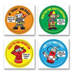 Fire Safety Fun Stickers - Characters firefighting, fire safety product, fire prevention, fire safety stickers, fire prevention stickers