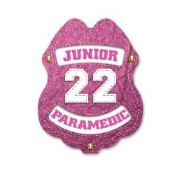 22 Paramedic Pink Sticker Badge paramedic sticker badge, pink EMS badge, EMS kids giveaway, fire department promotional items, police community outreach, emergency preparedness badge, sticker badge for children, public education materials