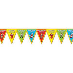 All-Weather Pennant Banner - Design 4 firefighting, fire safety product, fire prevention, be smart and be ready, practice fire safety, don't let fire start, banner, pennant banner, all weather banner