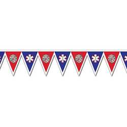 All-Weather Pennant Banner - Design 8 firefighting, fire safety product, fire prevention, Maltese cross, star of life banner, stock banner, pennant banner, all weather banner