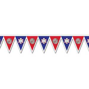 All-Weather Pennant Banner - Design 8 firefighting, fire safety product, fire prevention, Maltese cross, star of life banner, stock banner, pennant banner, all weather banner