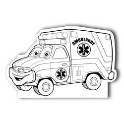 Ambulance Color-Me Stand-Out ambulance color me craft, EMS kids activity, fire department giveaways, police community outreach items, emergency services promotional products, children’s safety handouts, color and assemble craft