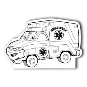 Ambulance Color-Me Stand-Out ambulance color me craft, EMS kids activity, fire department giveaways, police community outreach items, emergency services promotional products, children’s safety handouts, color and assemble craft