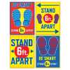 Be Smart Stand 6' Apart Paper Wall Signs Stand 6' Apart, Covid-19, colds, be smart