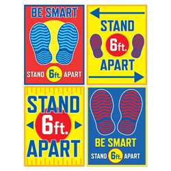 Be Smart Stand 6 Apart Paper Wall Signs Stand 6 Apart, Covid-19, colds, be smart