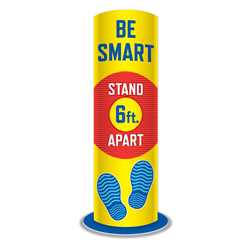 Be Smart Stand 6 Ft. Apart Floor Totem Social distancing, 6 feet apart, practice social distancing. 6 apart, floor totem display
