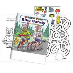 Bike Safety Sticker Book - Stock bike safety, bike safety activity book, bike safety coloring book, promotional coloring book, promotional activity book, coloring books for kids