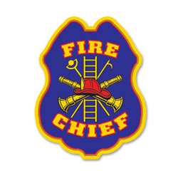 Blue Fire Chief Sticker Badge firefighting, fire safety product, fire prevention, plastic fire badge, firefighting badge