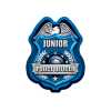 Blue/Silver Jr. Police Officer Sticker Badge Police, safety product, educational, sticker police badge, police officer badge, stock badge, stock police badge, stock sticker badge, stock