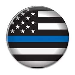 Blue Stripe - Law Enforcement Button thin blue line, thin blue line button, buttons, support buttons, 