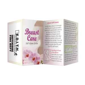 Key Points - Breast Self-Exam Guide  breast self exam guide, health awareness handout, community wellness materials, fire department outreach items, EMS health education supplies, police department community giveaways, preventive health information, educational wellness card