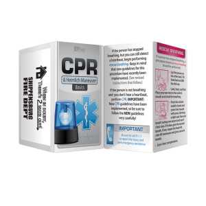 Key Points - CPR & Heimlich Maneuver Basic  CPR key points card, Heimlich maneuver tips, kids emergency preparedness, fire safety giveaways, EMS outreach supplies, police department children’s items, community event handouts, safety education materials, fire prevention week items