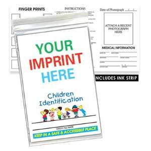 Child ID Kit (English) child ID kit, kids identification kit, child safety preparedness, fire department children’s items, EMS outreach supplies, police department kids giveaways, emergency preparedness materials, community safety handouts