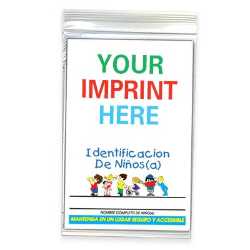 Child ID Kit (Spanish) child ID kit Spanish, Spanish child identification kit, child safety preparedness Spanish, fire department children’s items, EMS outreach supplies, police department kids giveaways, emergency preparedness materials, community safety handouts