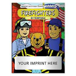 Custom Coloring Book - Firefighters in Uniform  firefighting, fire safety product, fire prevention, fire safety coloring book, fire prevention coloring book, fire safety activity book, fire prevention activity book