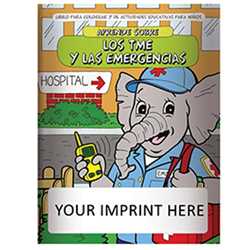 Coloring Book - Learn About EMTs and Emergencies - Spanish Version firefighting, fire safety product, fire prevention, fire safety coloring book, fire prevention coloring book, fire safety activity book, fire prevention activity book