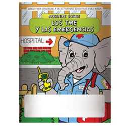 Stock Coloring Book - Learn About EMTs and Emergencies - Spanish Version firefighting, fire safety product, fire prevention product, firefighting coloring book, firefighting activity book, fire safety coloring book, fire safety activity book, fire prevention coloring book, fire prevention activity book