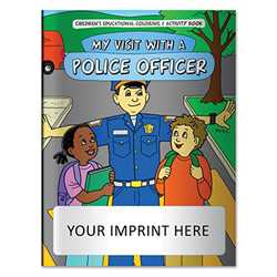 Coloring Book - My Visit with a Police Officer Police, safety product, prevention product, police officer coloring book, police activity book, fire safety coloring book, police safety activity book, prevention coloring book, imprinted, custom