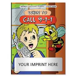 Custom Coloring Book - When to Call 911 firefighting, fire safety product, fire prevention, fire safety coloring book, fire prevention coloring book, fire safety activity book, fire prevention activity book