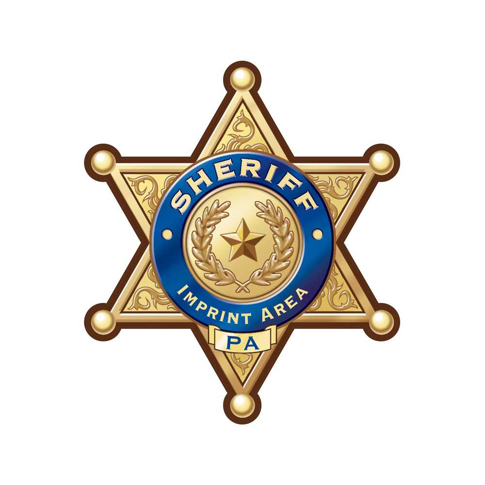 Custom Gold 6-Point Sheriff Sticker Badge