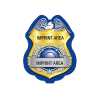 Custom Gold/Blue Jr. Police Chief Sticker Badge Police, safety product, educational, sticker police badge, police officer badge, imprint badge, imprinted police badge, imprinted sticker badge, sticker