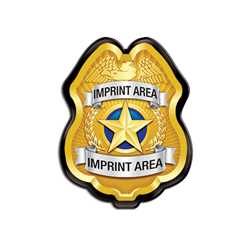 Custom Gold Jr. Police Chief Clip-On Badge Police, safety product, educational, plastic police badge, police officer badge, imprint badge, imprinted police badge