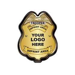Custom Gold Jr. Police Officer Clip-On Badge Police, safety product, educational, gold badge, gold police badge, plastic police badge, police officer badge, imprint badge, imprinted police badge, Custom Gold Jr Police Officer Badge, SS66785ISP1, personalized police badge, junior police officer badge, custom kids police badge, clip on badge for kids, police promotional products, community event giveaways, police outreach supplies, safety education items, youth police badge, law enforcement promotional products, bulk custom badges