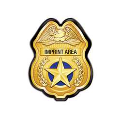 Custom Gold Jr. Police Officer Clip-On Badge Police, safety product, educational, gold badge, gold custom badge, gold police badge, plastic police badge, police officer badge, imprint badge, imprinted police badge