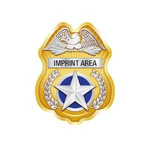 Custom Gold Jr. Police Officer Sticker Badge Police, safety product, educational, sticker police badge, police officer badge, imprint badge, imprinted police badge, imprinted sticker badge, sticker