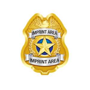Custom Gold Jr. Police Chief Sticker Badge Police, safety product, educational, sticker police badge, police officer badge, imprint badge, imprinted police badge, imprinted sticker badge, sticker