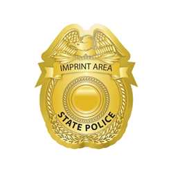 Custom Gold State Police Sticker Badge Police, safety product, educational, sticker police badge, police officer badge, state police badge, state police sticker, custom badge, custom police badge, custom sticker badge, custom gold badge