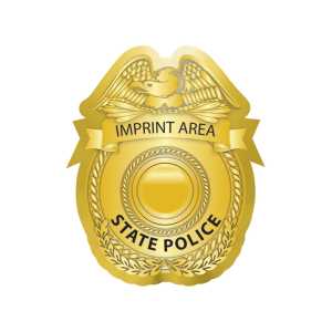 Custom Gold State Police Sticker Badge Police, safety product, educational, sticker police badge, police officer badge, state police badge, state police sticker, custom badge, custom police badge, custom sticker badge, custom gold badge