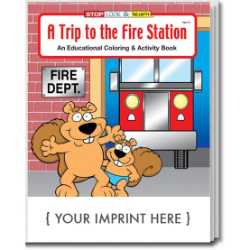 Custom Imprinted Coloring Book - A Trip to the Fire Station Children, educational, coloring, activity, book, safety